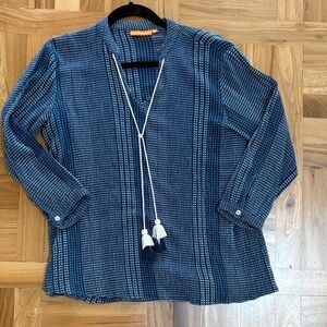 Oliphant sz S  Blue tunic with Tassel Tie